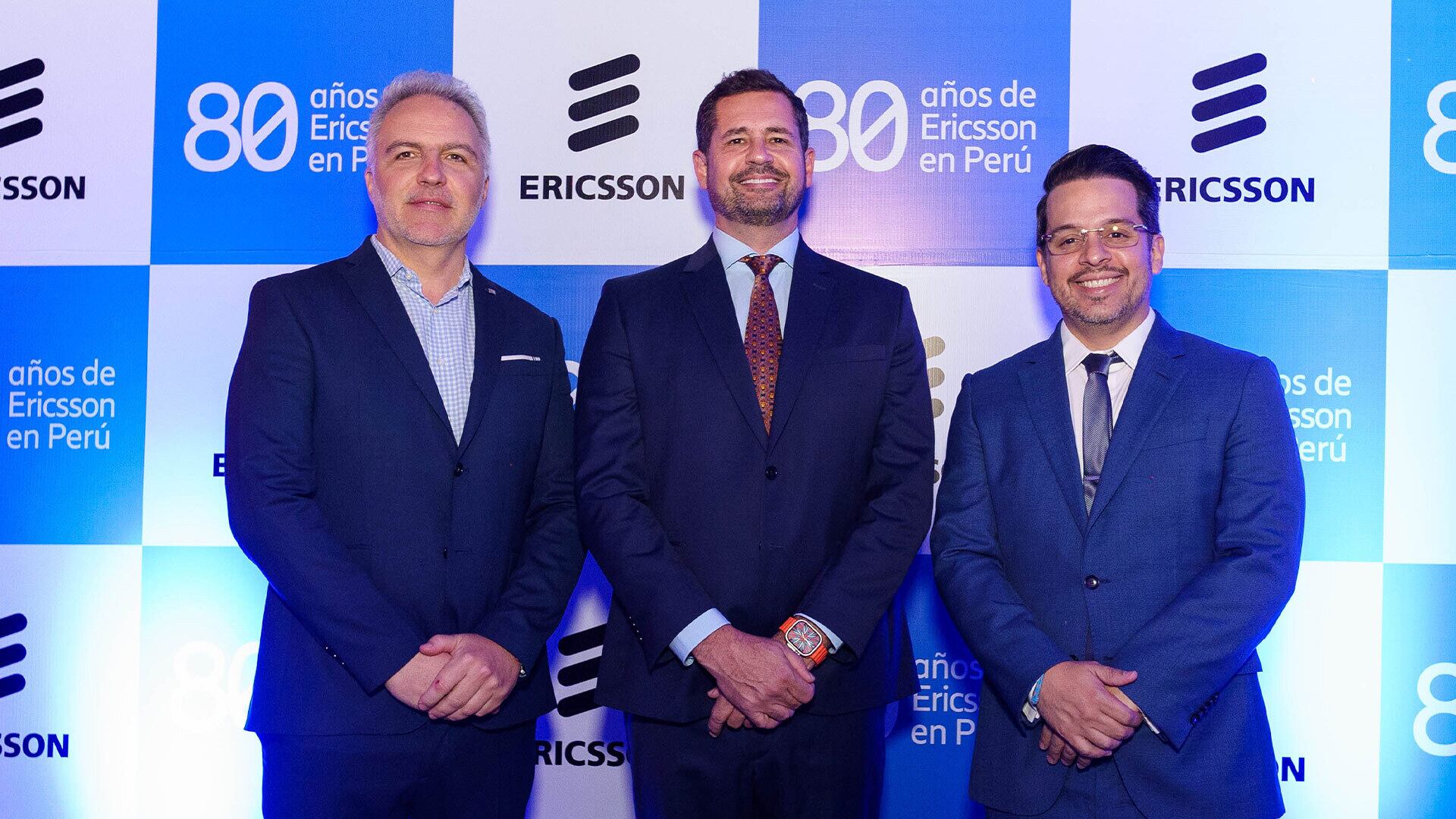 De izquierda a derecha: Facundo Fernández Begni, director de Marketing de Ericsson Latam South; Rodrigo Dienstmann, presidente de Ericsson para el Cono Sur de América Latina; y Andrés Pirela, general manager de Ericsson Perú.