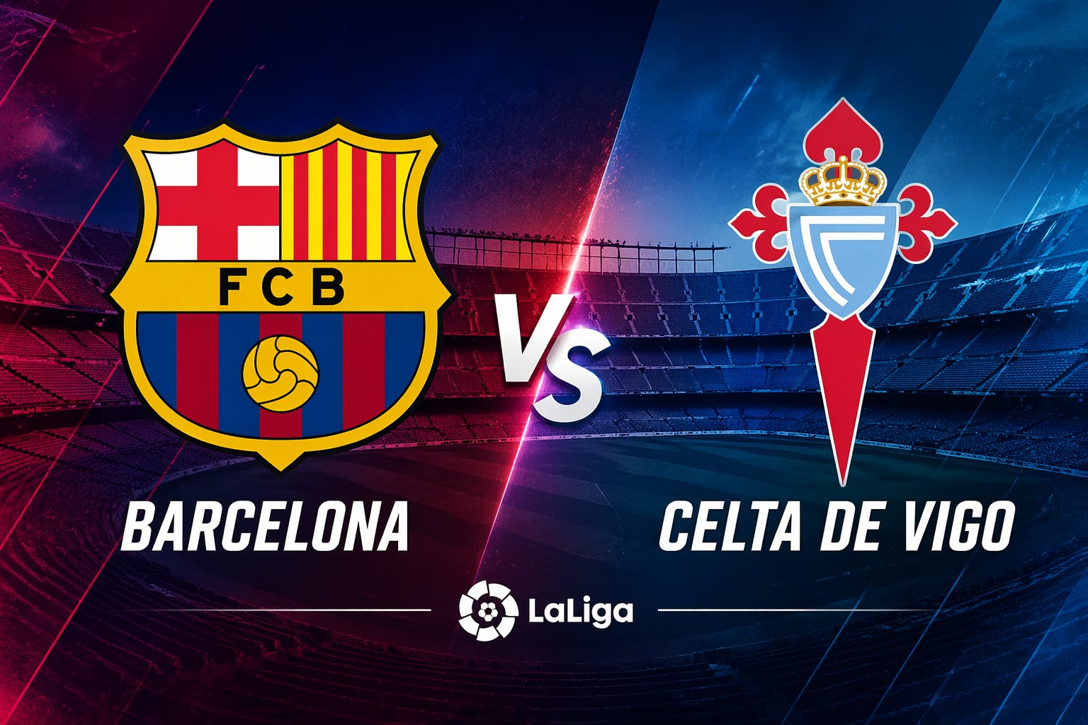 Barcelona y Celta de Vigo se enfrentarán en el Camp Nou este miércoles 22 de abril (Imagen hecha por Gestión con apoyo de la IA Gemini)