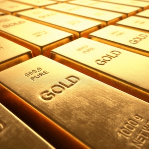 Lingotes de oro, ilustración digital. (Foto de KTS / Science Photo Library vía AFP).