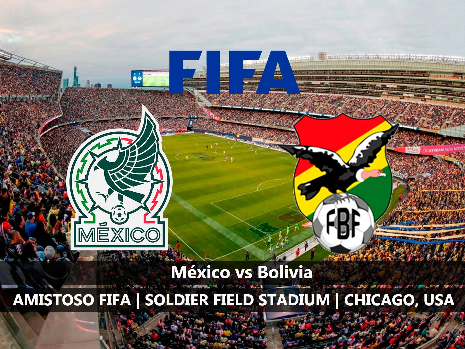 Horarios y canales de televisión para mirar el amistoso México vs. Bolivia hoy desde el Soldier Field de Chicago, Estados Unidos.| Foto: Composición Mix