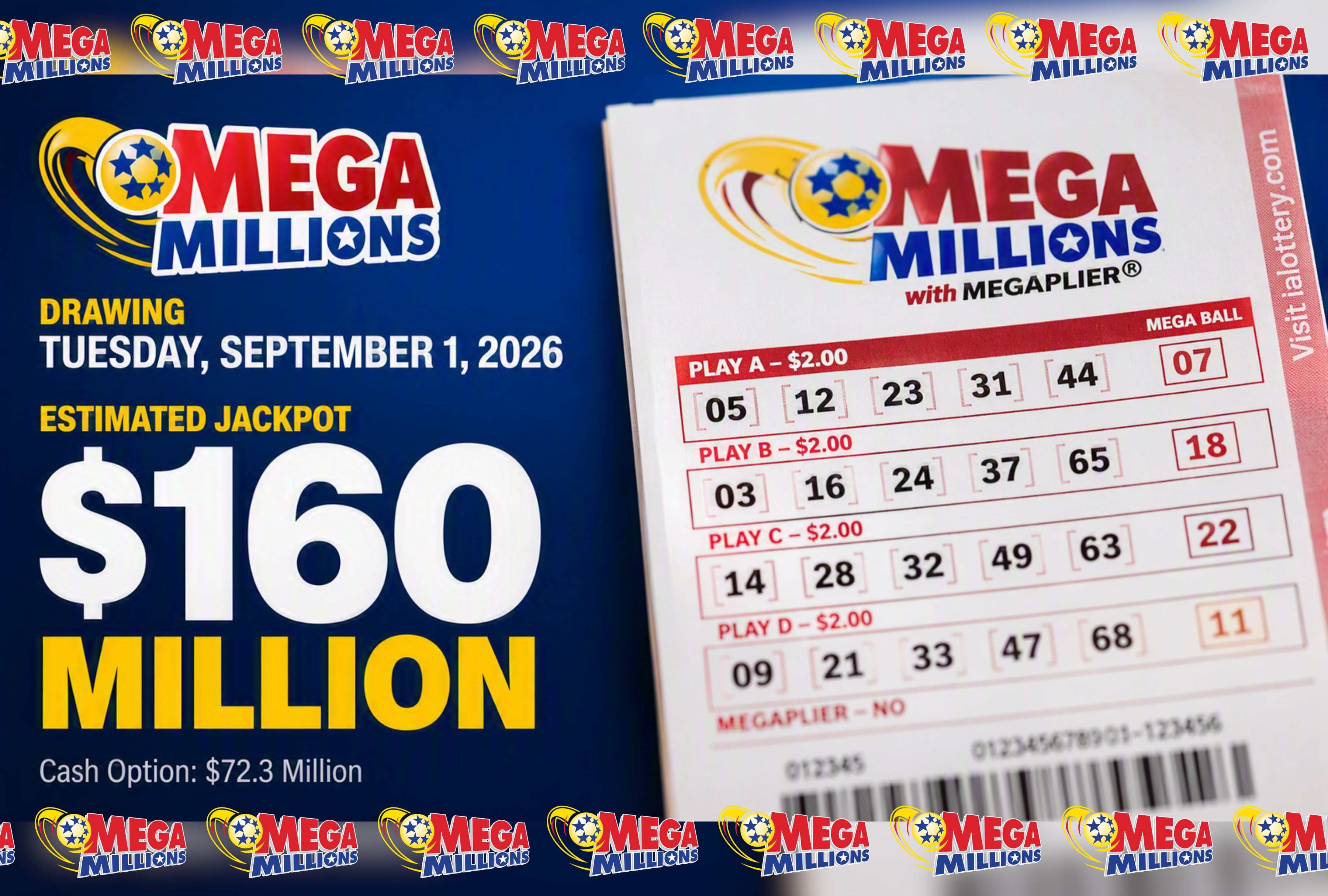 Revisa los resultados y números ganadores del Mega Millions de este martes 1 de septiembre de 2026, con un jackpot de 160 millones de dólares. | Imagen referencial creada por El Comercio MAG utilizando la IA de Copilot / Composición GEC