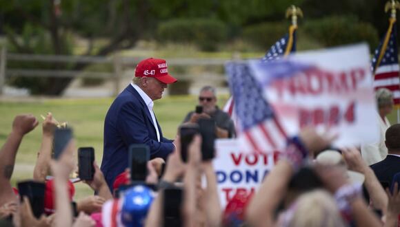 Donald Trump durante un evento de campaña en Las Vegas, Nevada, el 9 de junio. Fotógrafo: Bridget Bennett/Bloomberg