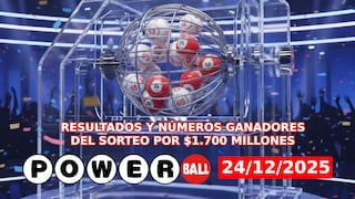 ¿Quién ganó el Powerball hoy en EE.UU.? Resultados y números ganadores del 24 de diciembre 2025