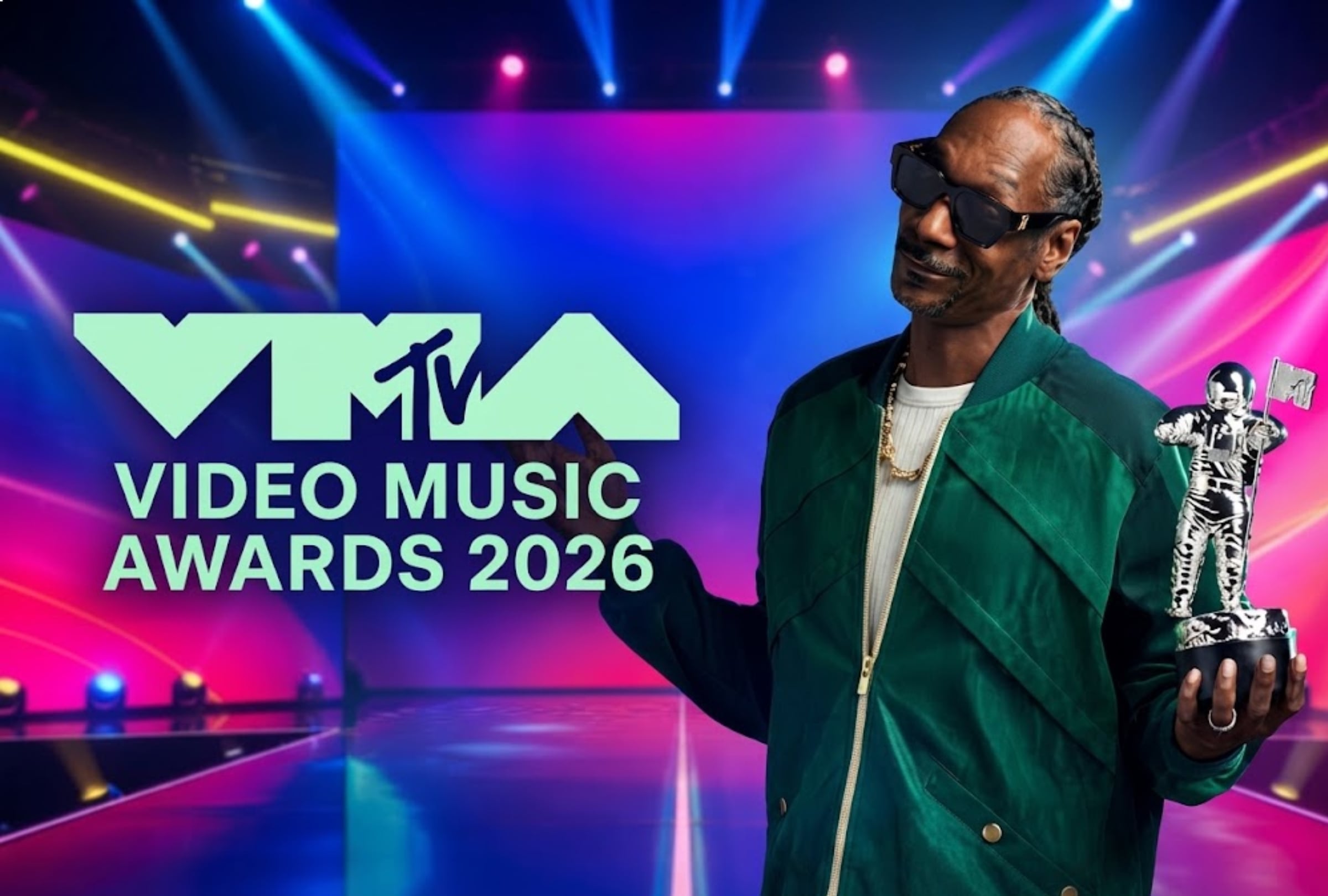 LOS ÁNGELES, CALIFORNIA (ESTADOS UNIDOS), 27-09-2026.- Revisa los horarios y canales de transmisión para ver EN VIVO los MTV Video Music Awards 2026 que se realizarán en Los Ángeles. FOTO: Imagen composición de MTV y creada con la IA de Gemini.