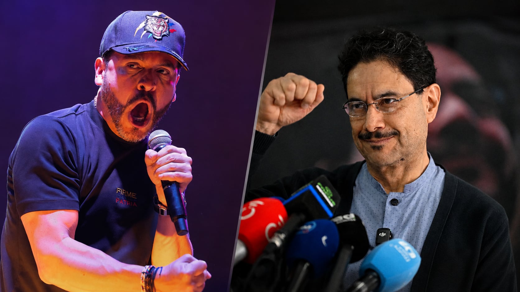 Abelardo de la Espriella (izq) e Iván Cepeda disputarán la segunda vuelta presidencial en Colombia el 21 de junio. Ambos candidatos necesitarán ganarse a los votantes centristas para convertirse en el próximo presidente de Colombia. (Fotos: EFE/ Ernesto Guzmán / Luis ACOSTA / AFP).