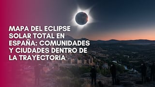 Mapa del eclipse solar total en España: comunidades y ciudades por los que pasa la trayectoria