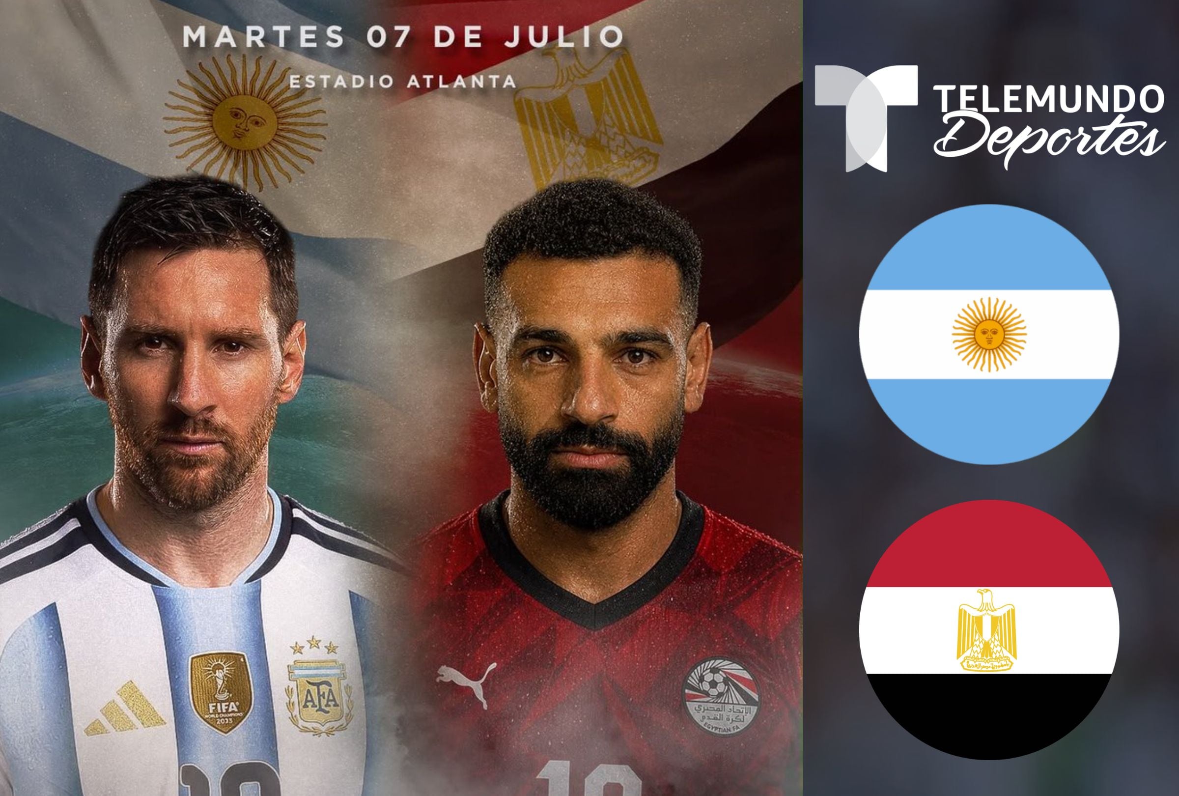 Telemundo Deportes Ahora transmite el partido Argentina vs. Egipto EN VIVO HOY 7 de julio por los octavos de final de la Copa Mundial 2026. (Foto: Composición Depor)