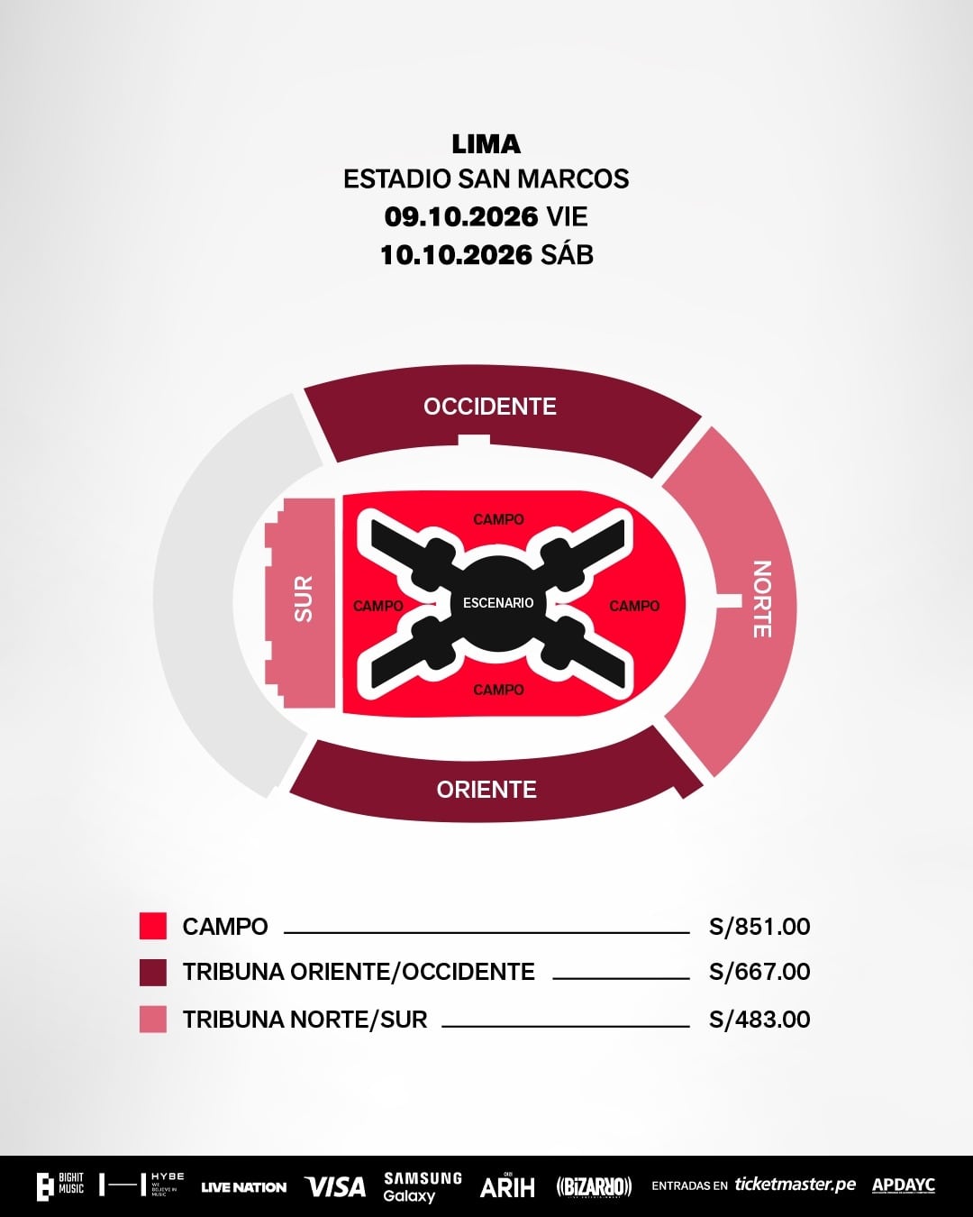Precios de las entradas para el concierto de BTS en Lima. Foto: Ticketmaster