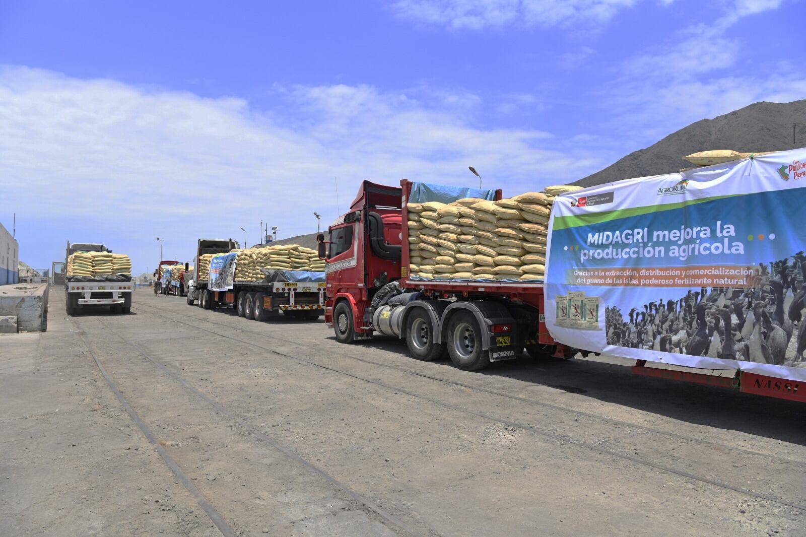 Se repartió 780 toneladas de guano de las islas en Apurímac, Arequipa, Ayacucho, Cusco, Huancavelica, Madre de Dios y Moquegua. Foto: Midagri.