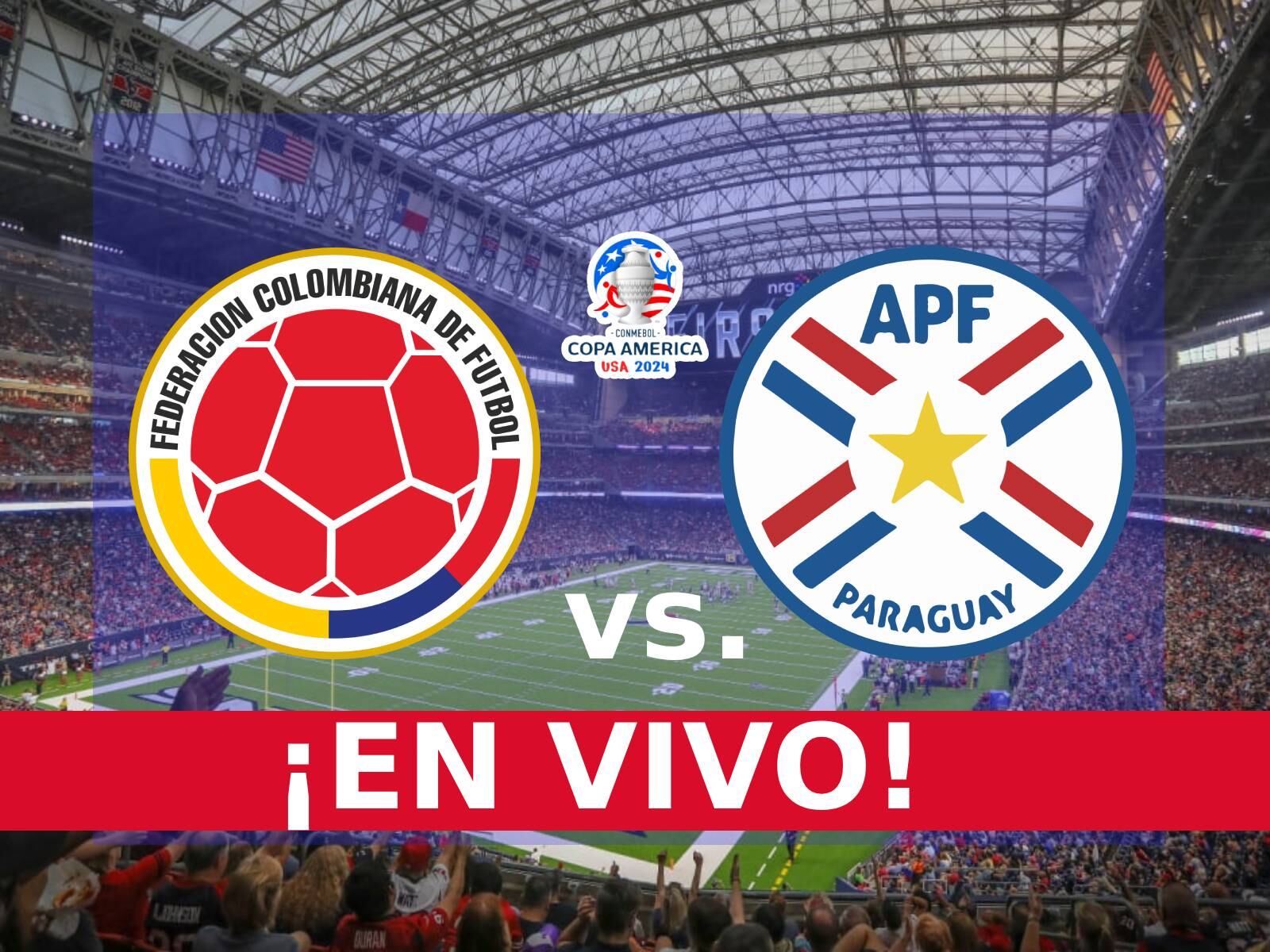 ¿Dónde partido Colombia vs. Paraguay en vivo y en directo? El juego por la fecha 1 del grupo D de la Copa América 2024 se disputa este lunes 24 de junio en el NRG Stadium de Houston, Texas. (Foto: AFP)