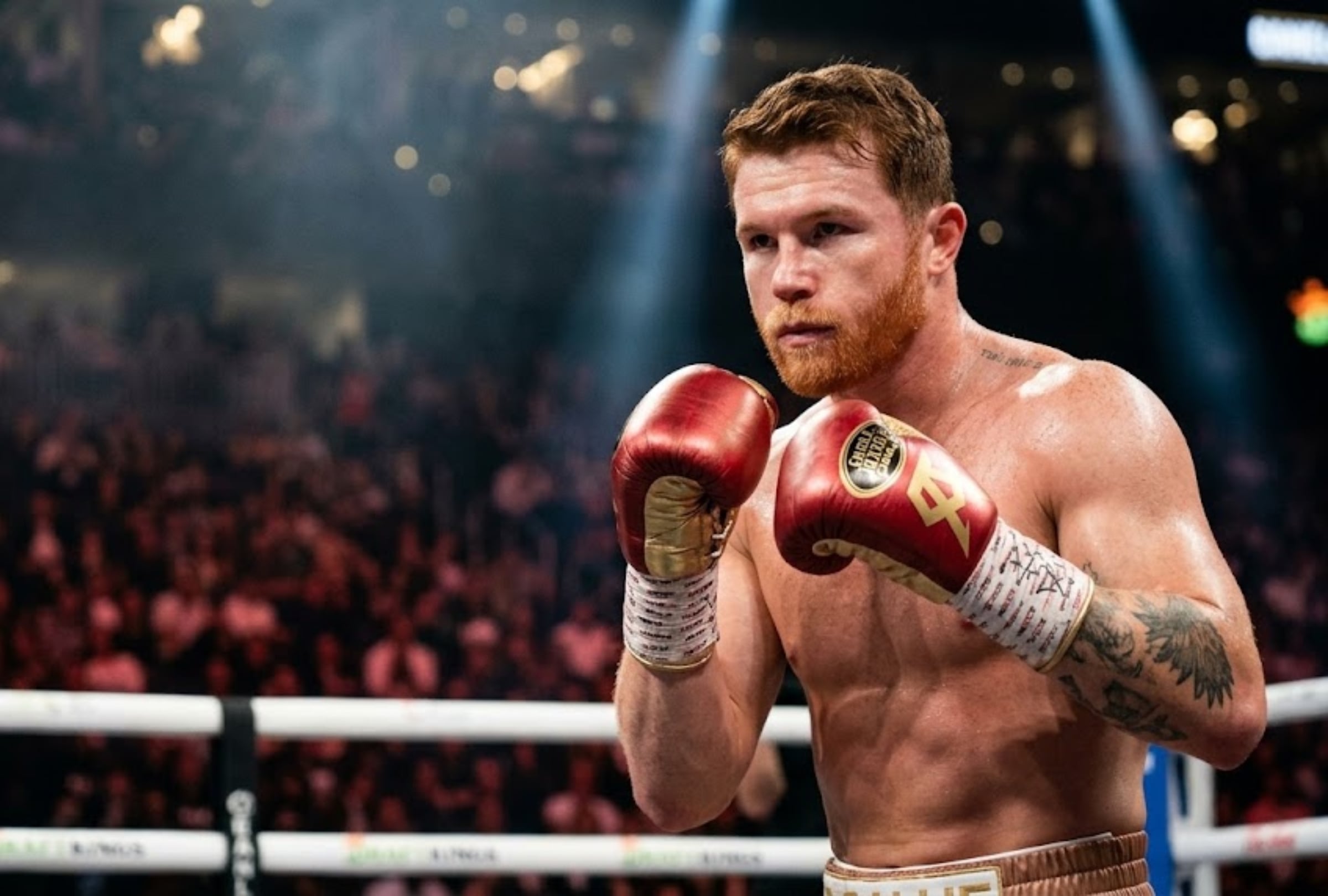 Horarios para ver la pelea de Canelo Álvarez contra Christian Mbilli que se realizará este sábado en el ANB Arena de Arabia Saudí. FOTO: Imagen creada por la IA de Gemini.