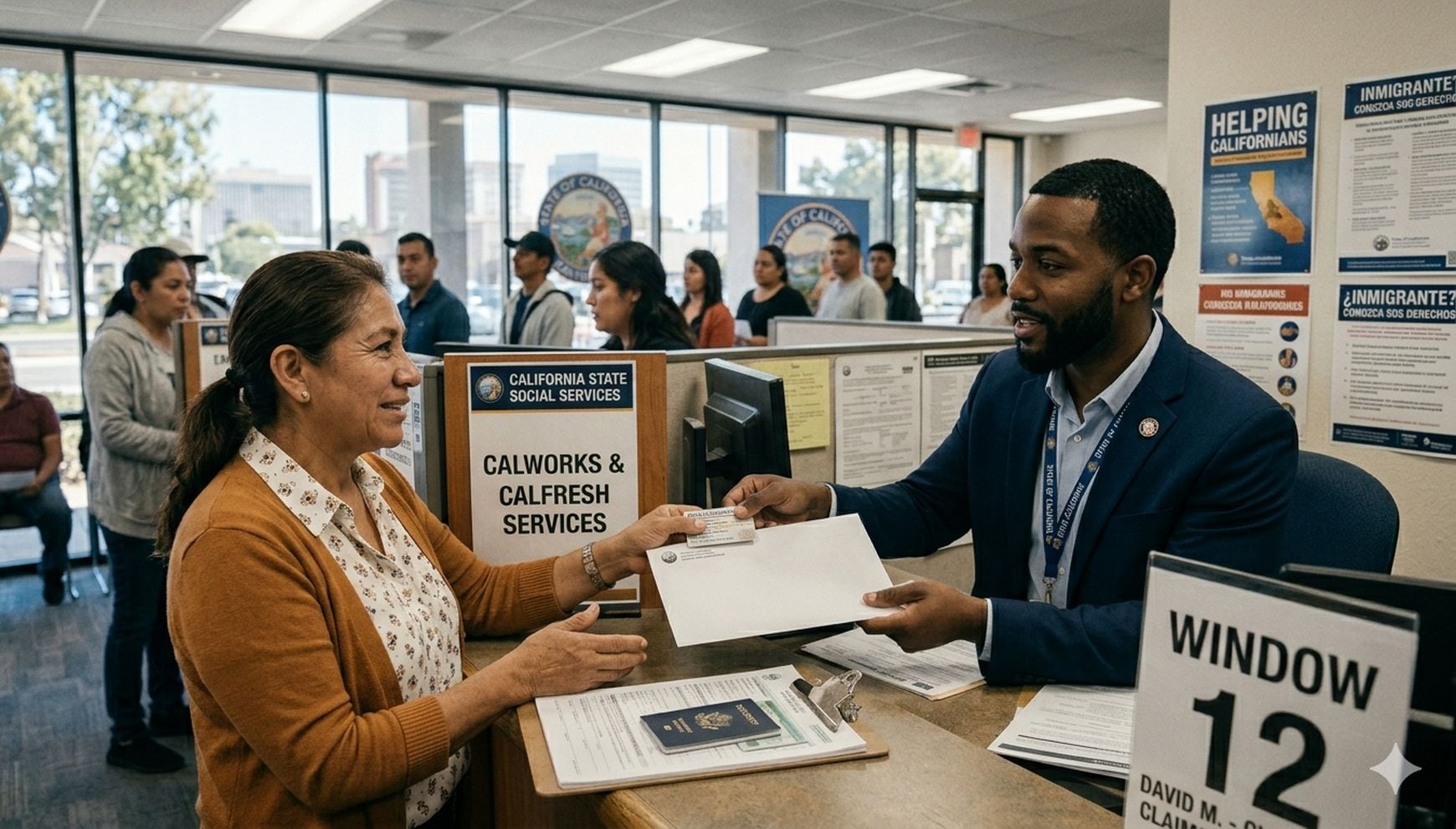 Adultos mayores, personas con discapacidad, familias con niños y trabajadores de bajos recursos pueden acceder en California a distintas ayudas en efectivo, alimentos y seguro de salud, incluso si no califican para todos los programas federales (Crédito: Imagen creada por Gestión Mix usando la IA de Gemini)