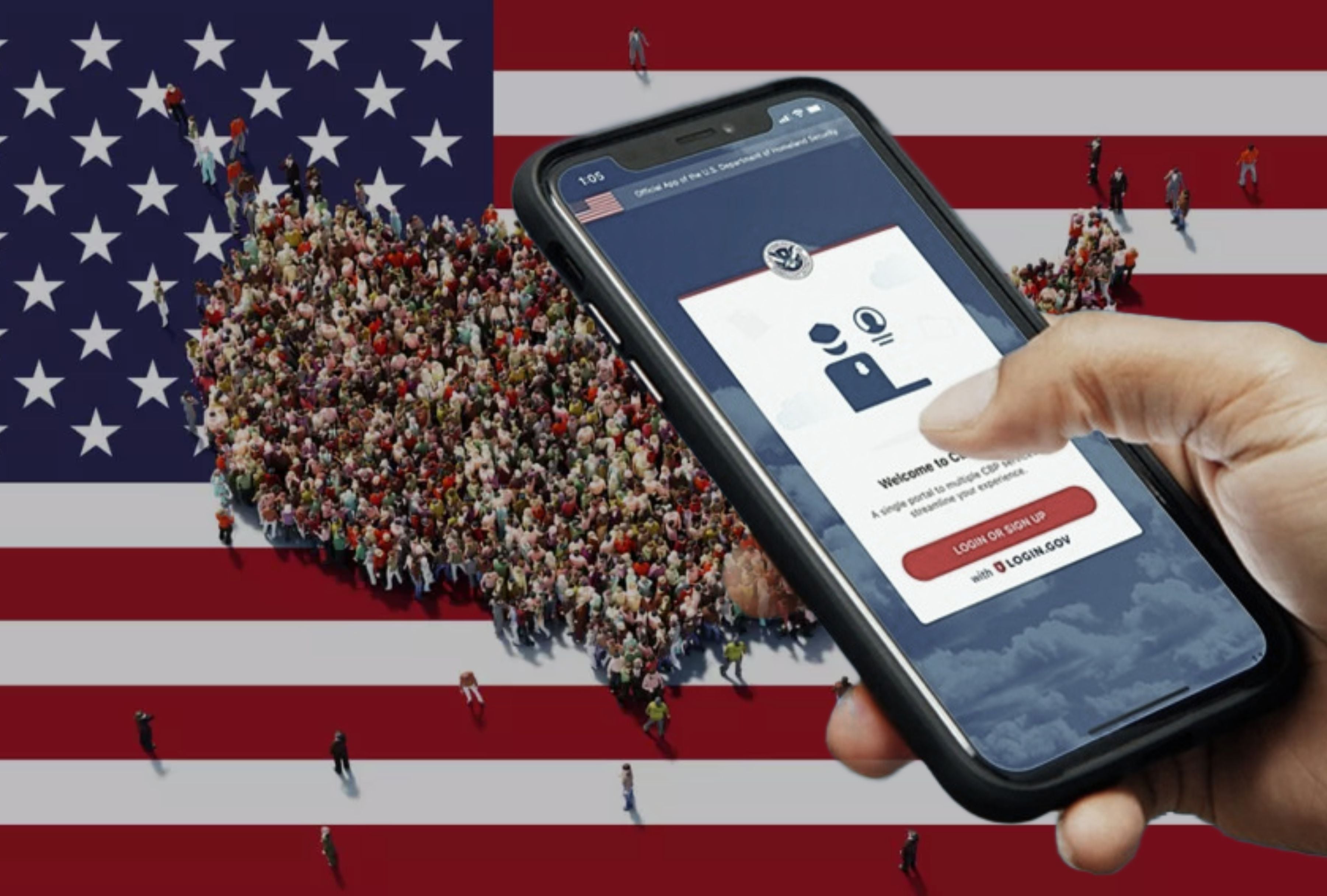 Los migrantes han comenzado a recibir correos electrónicos informándoles que su estado de libertad condicional ha terminado y exhortándolos a abandonar los EE. UU. voluntariamente a través de la aplicación recientemente renombrada CBP Home. | Crédito: fairus.org / immigrationimpact.com / Composición Mag