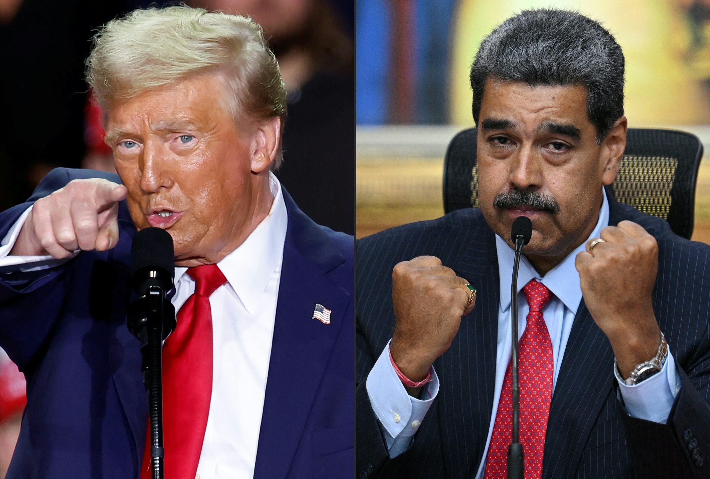 CARACAS (VENEZUELA),- Donald Trump declaró que Estados Unidos lanzó un ataque a gran escala en Venezuela y que Nicolás Maduro fue capturado junto a su mujer, aunque el anuncio no ha sido verificado por organismos internacionales ni fuentes independientes. FOTO DE JIM WATSON Y FEDERICO PARRA PARA AFP