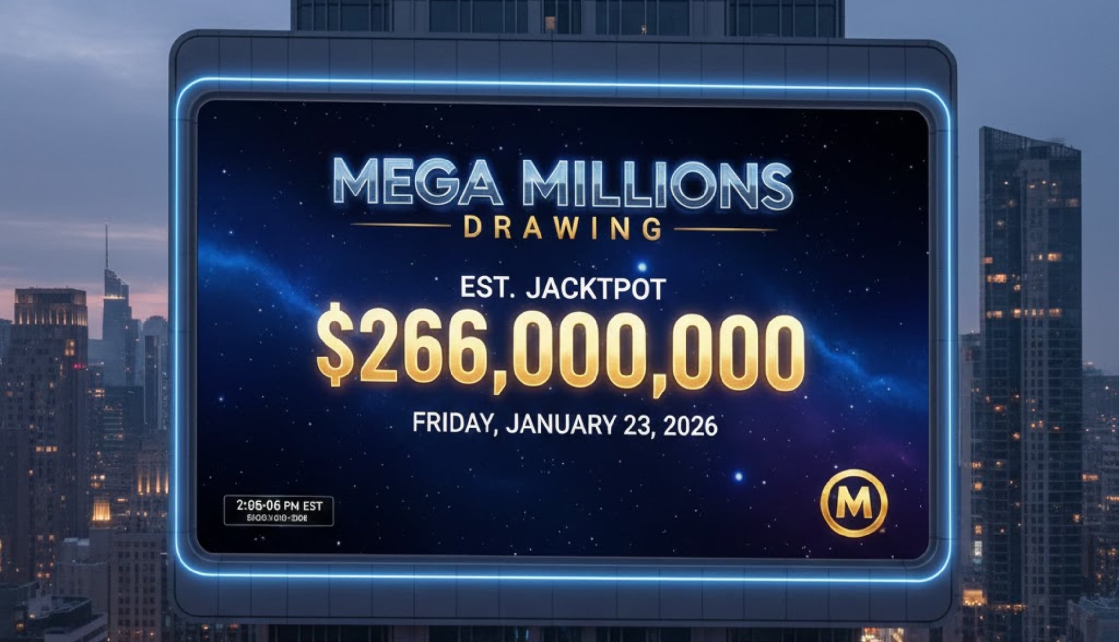 El premio mayor de 266 millones de dólares se sorteará este viernes 23 de enero de 2026. Consulta quién se llevó el Mega Millions de esta edición. (Foto: Imagen creada por Gestión Mix utilizando la iA de Gemini)