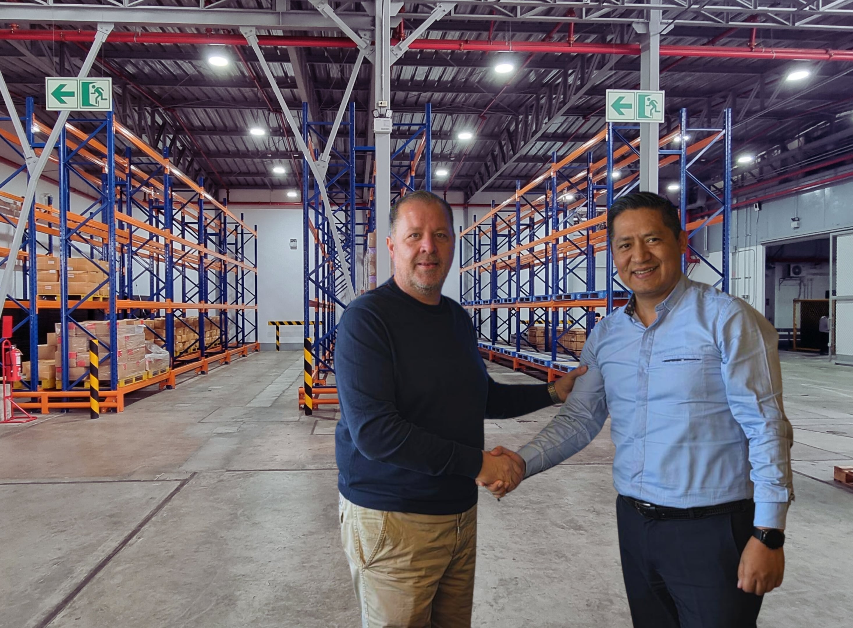 En la foto, Luis Felipe Rivas, CEO de Términal Logistics; y Eli Bustinza, gerente general de Frío Aéreo.