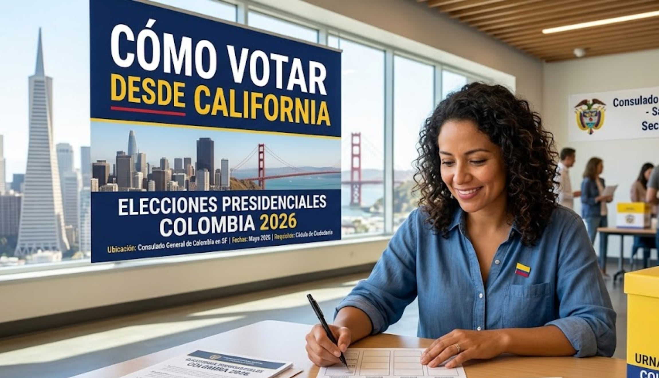 Consulta cómo puedes votar desde California para las Elecciones en Colombia 2026 de este domingo 31 de mayo. Revisa tu horario y local de votación. (Foto: Imagen creada por Gestión Mix utilizando la IA de Gemini)