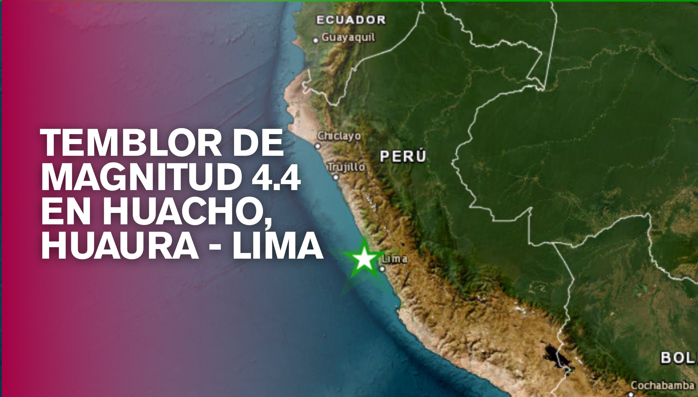 Un sismo de magnitud 4.4 se registró este jueves 24 de septiembre de 2026 a las 23:26:28 horas, en Huacho, Huarua - Lima, según el reporte sísmico Instituto Geofísico del Perú (IGP). | Crédito: ultimosismo.igp.gob.pe / Composición Gestión Mix