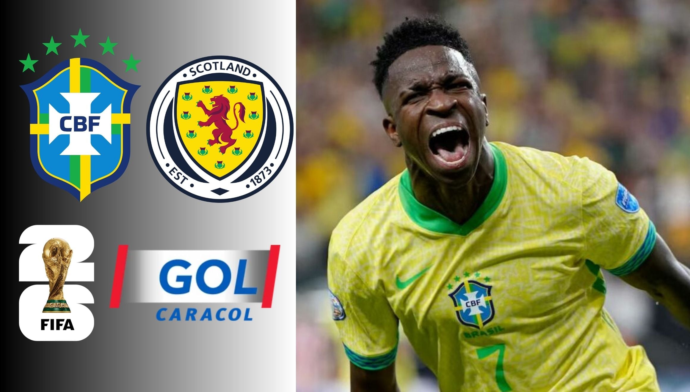 SIgue la transmisión de GOL Caracol en vivo para ver el partido Brasil vs. Escocia EN VIVO y EN DIRECTO por la fecha 2 del grupo C de la Copa Mundial 2026. (Foto: Gestión Mix)