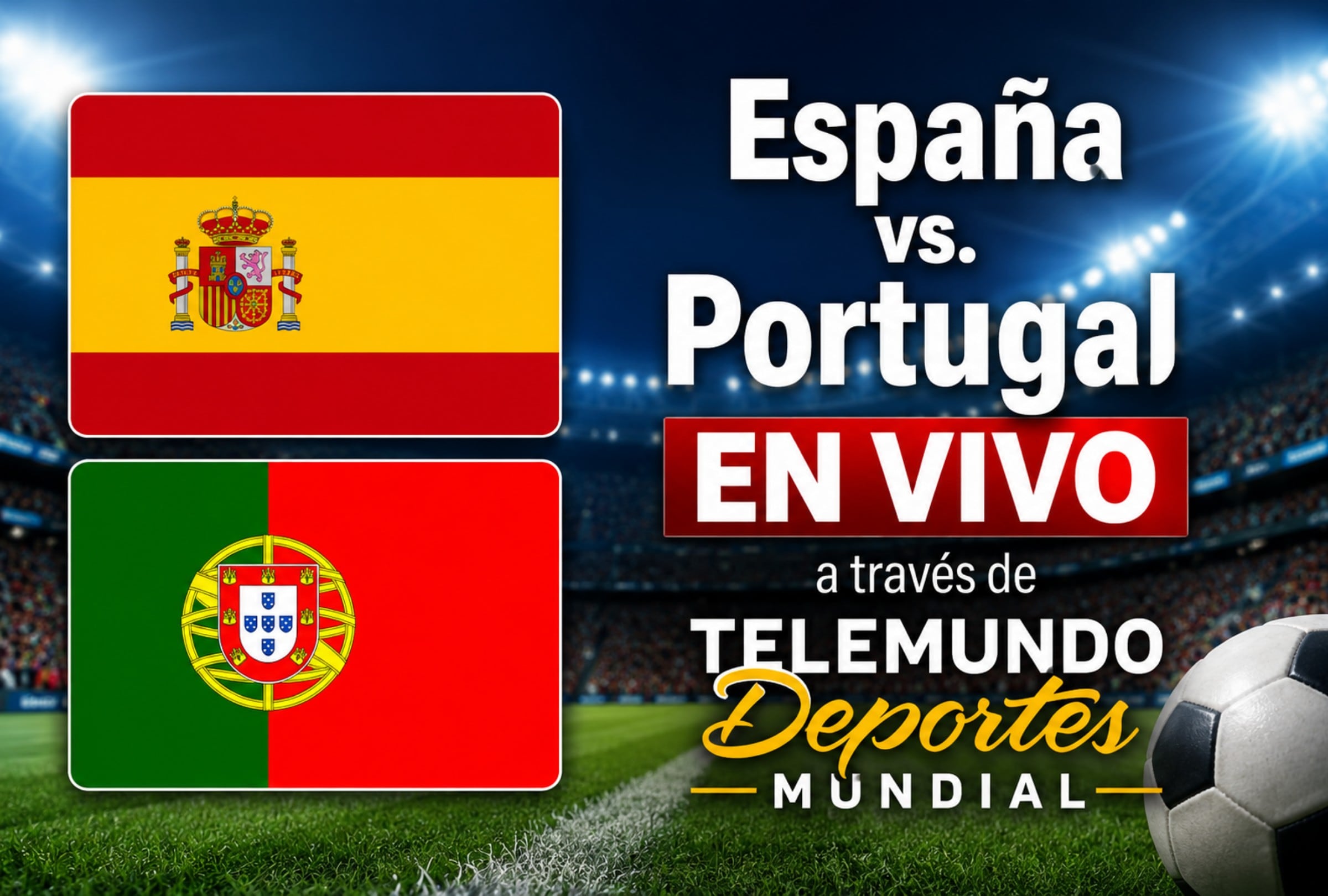 España y Portugal se enfrentan este lunes 6 de julio en el Estadio Dallas, por los octavos de final del Mundial 2026. (Foto: Imagen creada por Mix usando Gemini)
