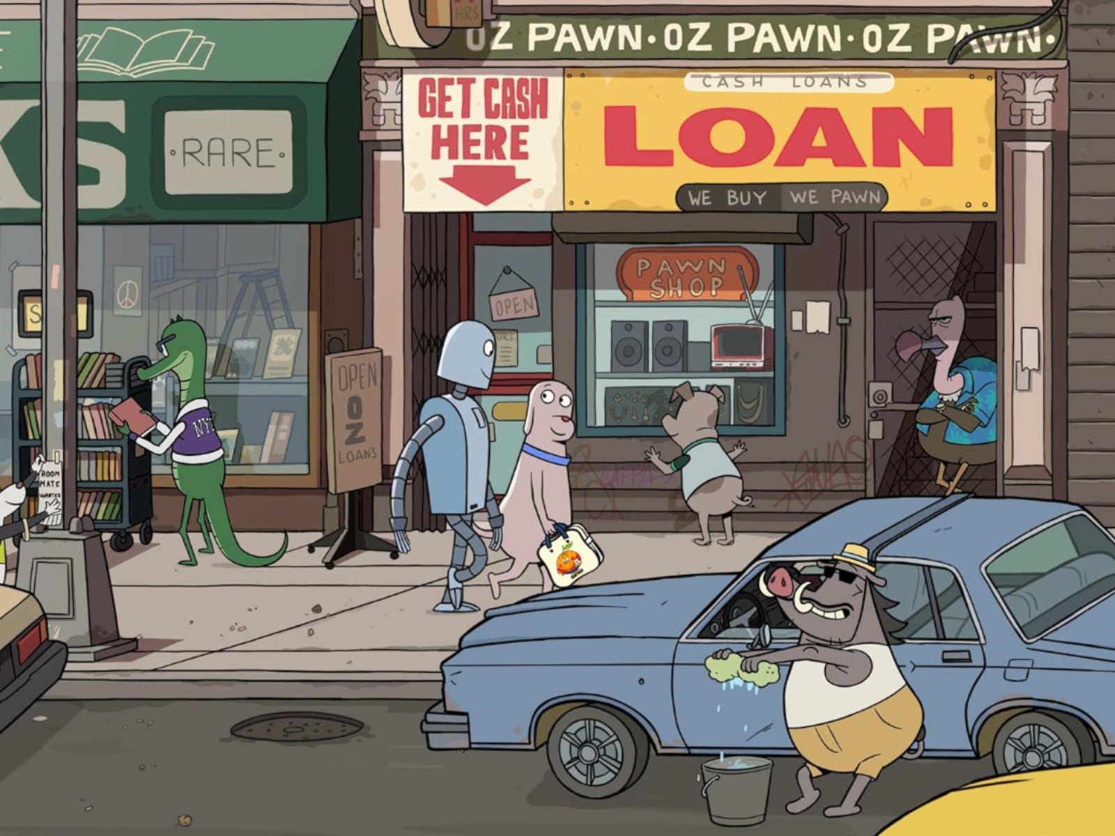 Los protagonistas de “Robot Dreams” caminan por las calles de Nueva York, la ciudad más grande de Estados Unidos (Foto: Arcadia Motion Pictures)