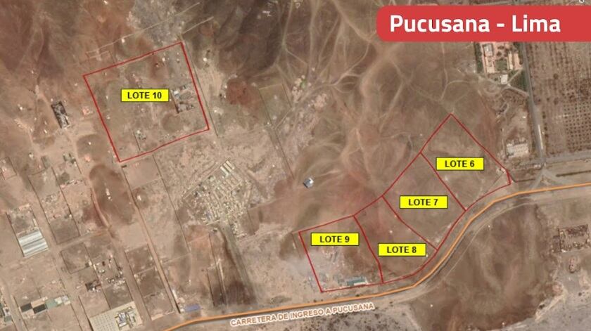 Vista de los terrenos en Pucusana que serán puestos a subasta. Fuente: SBN.