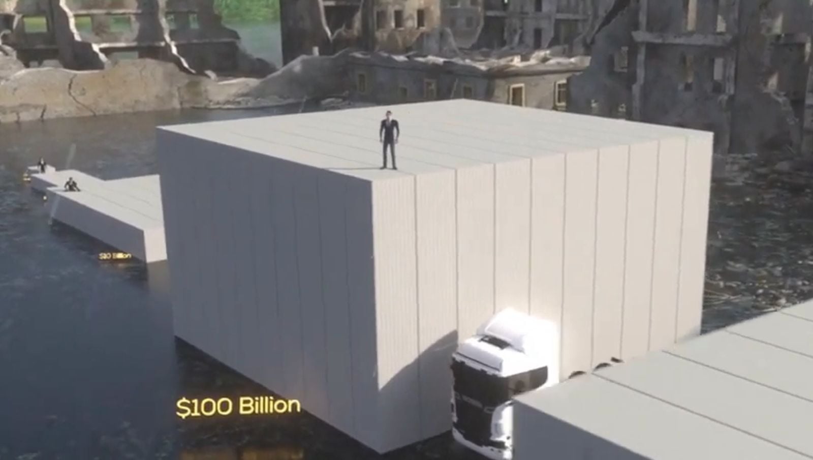 100 billones de dólares supera la altura de dos camiones (Foto: Reddit)