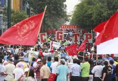 CGTP realiza marcha y anuncia paro nacional para junio