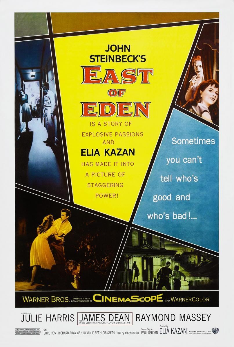 El póster de "East of Eden", película del director Elia Kazan que se desarrolla a lo largo de 115 minutos de metraje (Foto: Warner Bros.)