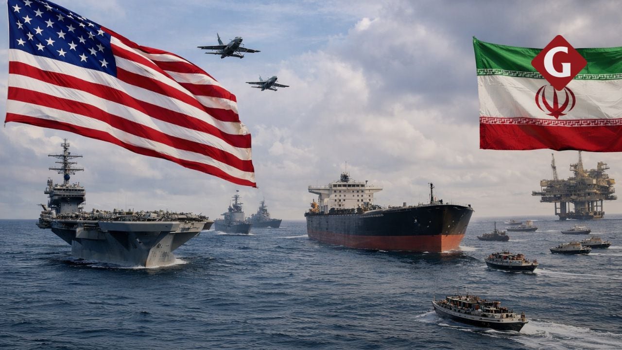 EE.UU. impuso semanas atrás un bloqueo naval e Irán amenazó con obstruir la exportación de petróleo. Foto composición Gestión - IA