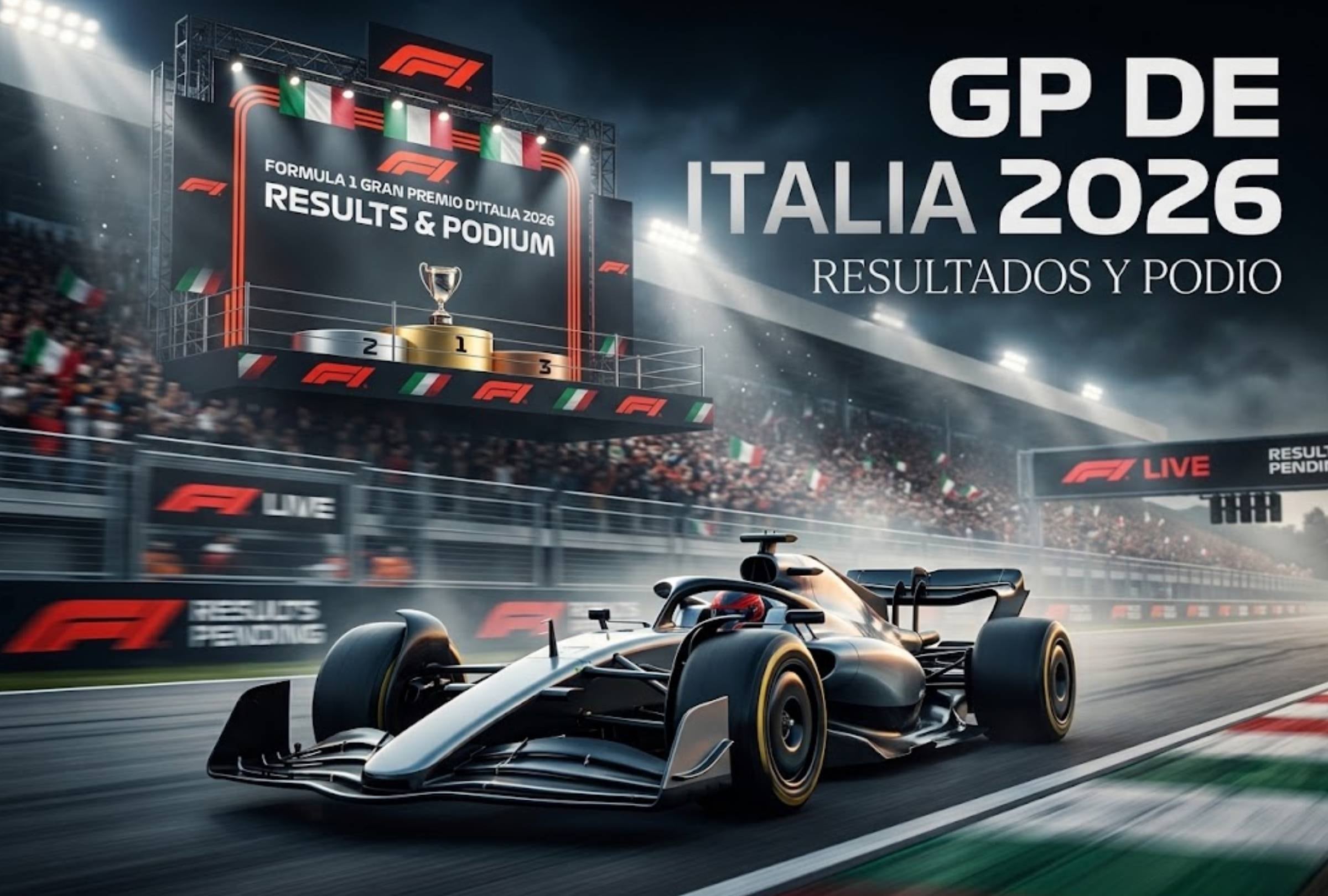 LOMBARDÍA, ITALIA. El Gran Premio de Italia 2026 se realizará este domingo 6 de septiembre en el Autódromo Nacional de Monza. Revisa cómo quedó el podio. FOTO: Imagen creada por la IA de Gemini.