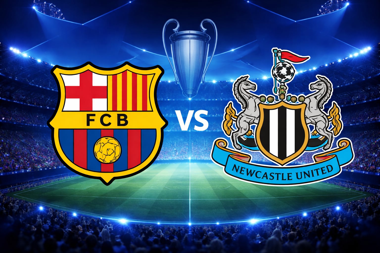 Barcelona y Newcastle se miden por el duelo de vuelta de los octavos de final de la UEFA Champions League 2025-26 (Foto: Imagen hecha por Gestión con apoyo de la IA Gemini)