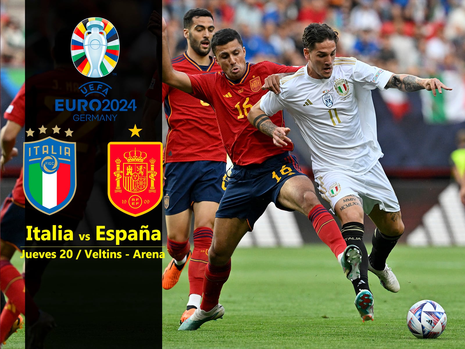 Italia, el vigente campeón, se enfrentará a uno de los rivales más complicados, España. Conoce cómo ver el partido por Eurocopa 2024: horarios y canales de transmisión.| Foto: Composición Mix