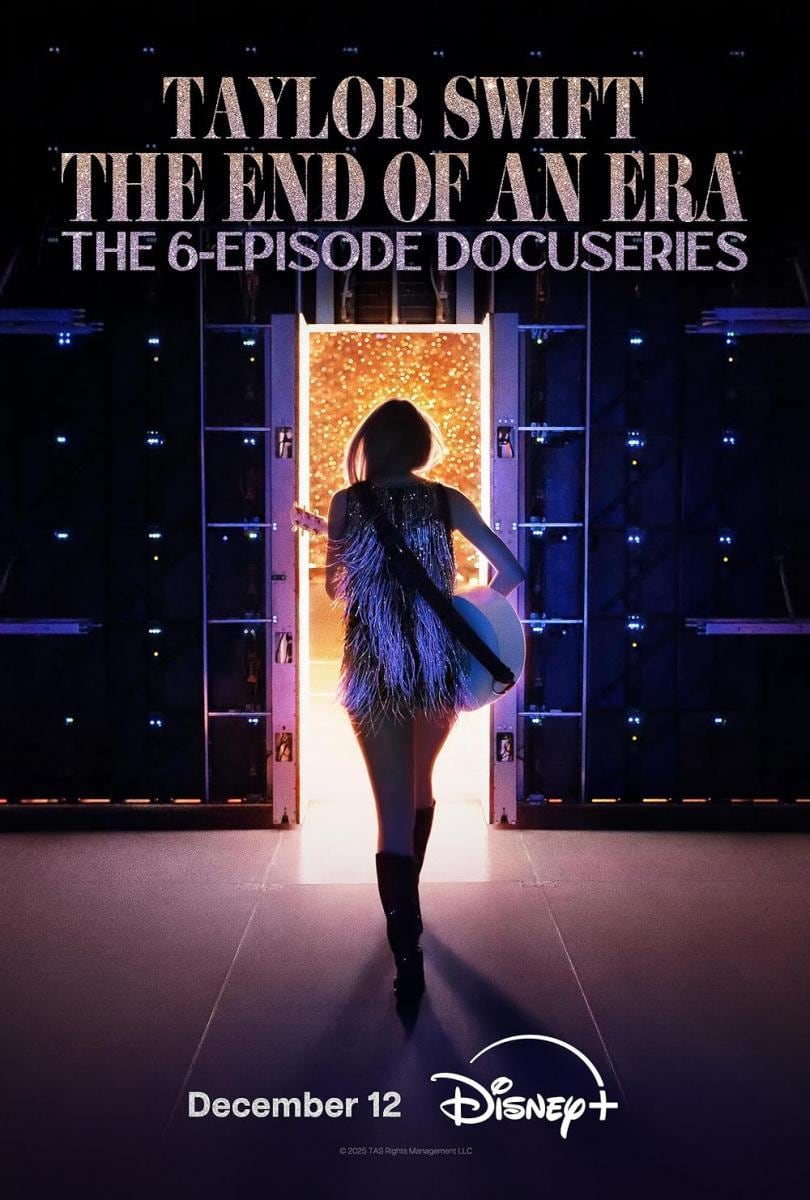 El póster de "The End of an Era", serie documental sobre la gira "The Eras Tour" de Taylor Swift dirigido por Don Argott y Sheena M. Joyce (Foto: Object & Animal / Disney+)