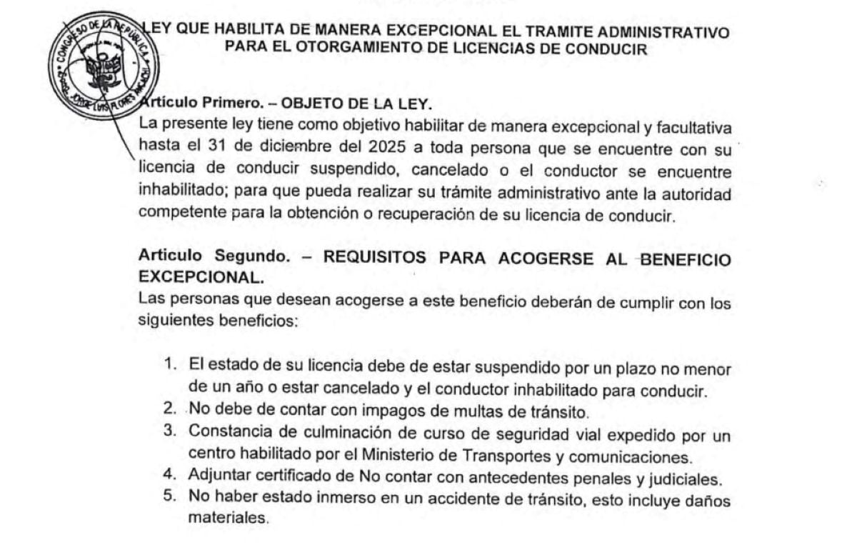 Requisitos para acogerse al beneficio. Foto: Congreso.