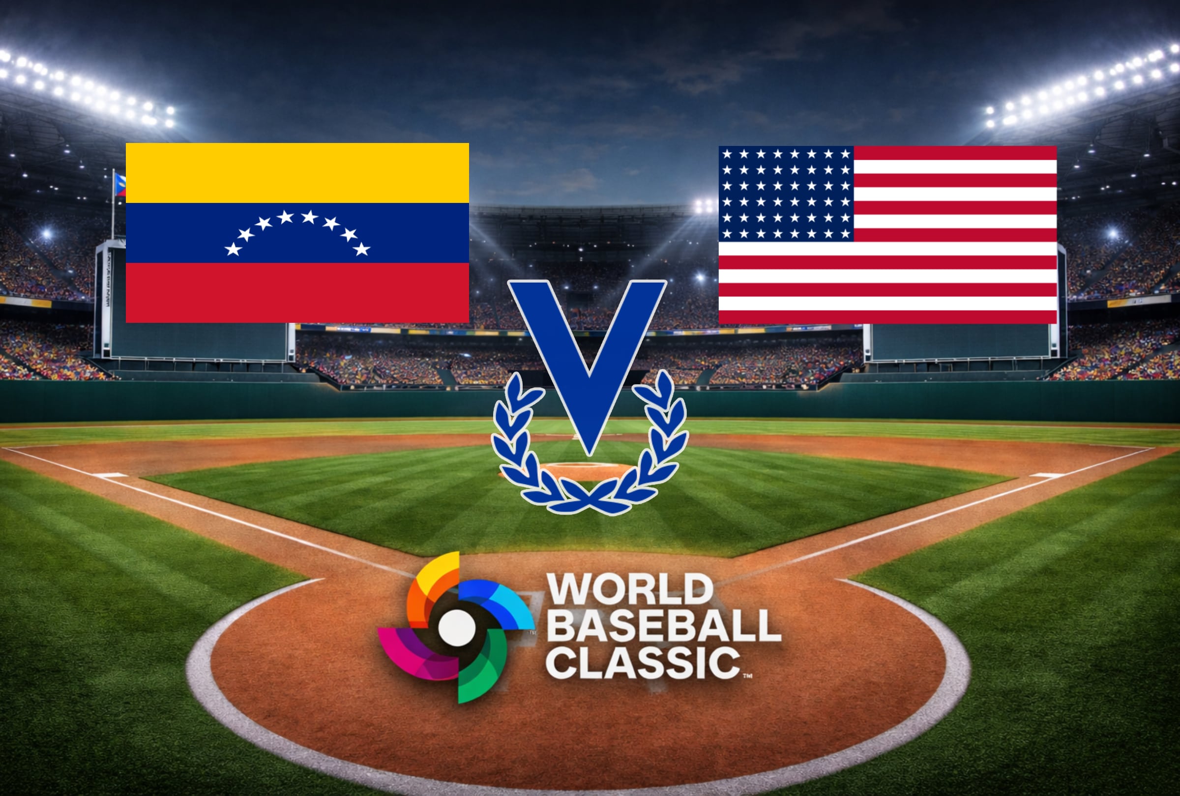 MIAMI, FLORIDA (ESTADOS UNIDOS), 17/03/2026.- Cobertura oficial de Venevisión EN VIVO GRATIS para ver el juego de Venezuela vs. Estados Unidos (Team USA) este martes 17 de marzo de marzo por la gran final del Clásico Mundial de Béisbol 2026. FOTO DE NOÉ YACTAYO CREADA CON PERPLEXITY AI PARA MAG DE EL COMERCIO