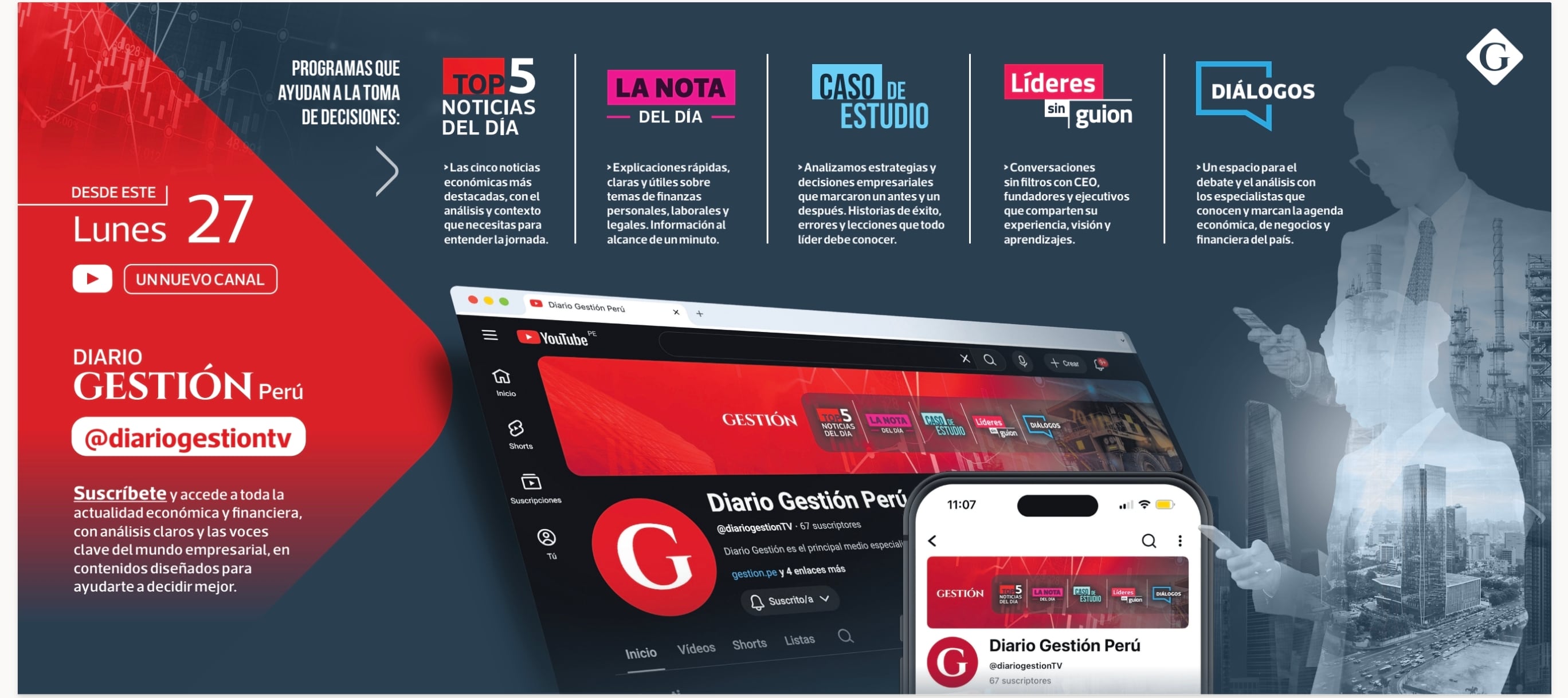 Diario Gestión estrena su segundo canal en YouTube: La programación