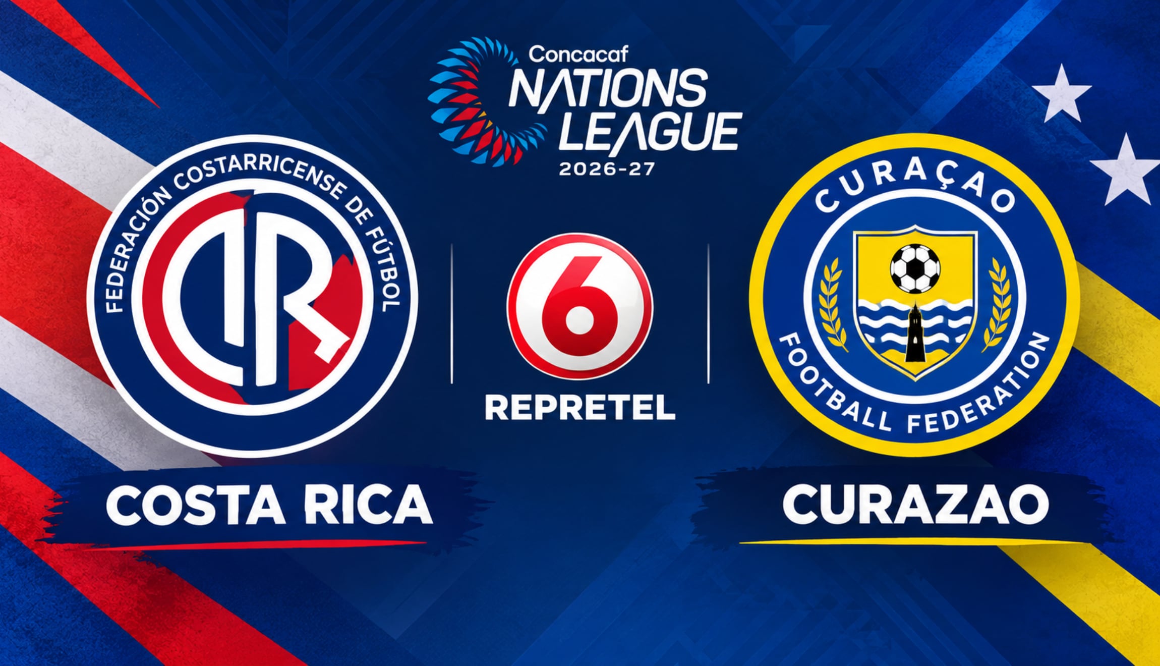 Señal de Repretel EN VIVO para seguir el juego de Costa Rica vs. Curazao en directo, este jueves 24 de septiembre, por la Jornada 1 de la Concacaf Nations League. (Foto: Imagen creada por Gestión Mix utilizando la IA de Chat GPT)