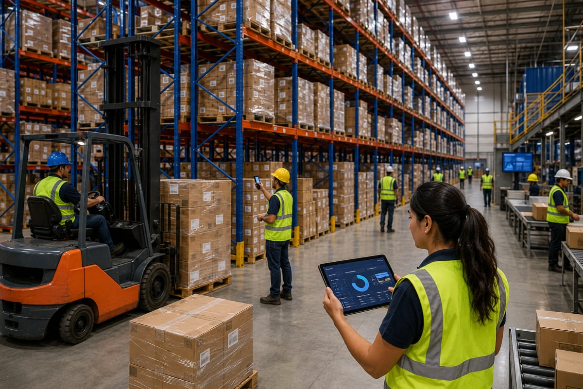 El desarrollo de nuevos parques logísticos y centros de distribución impulsa cambios en la demanda laboral de uno de los corredores con mayor crecimiento del país. Foto: Composición Gestión.