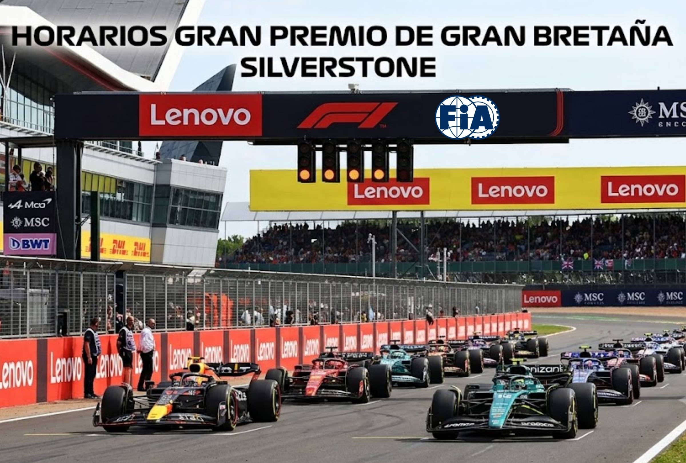 SILVERSTONE, NORTHAMPTONSHIRE, INGLATERRA, 5/07/2026.- Horarios para ver la carrera de Fórmula 1, el Gran Premio de Gran Bretaña 2026. Imagen creada por Gemini.