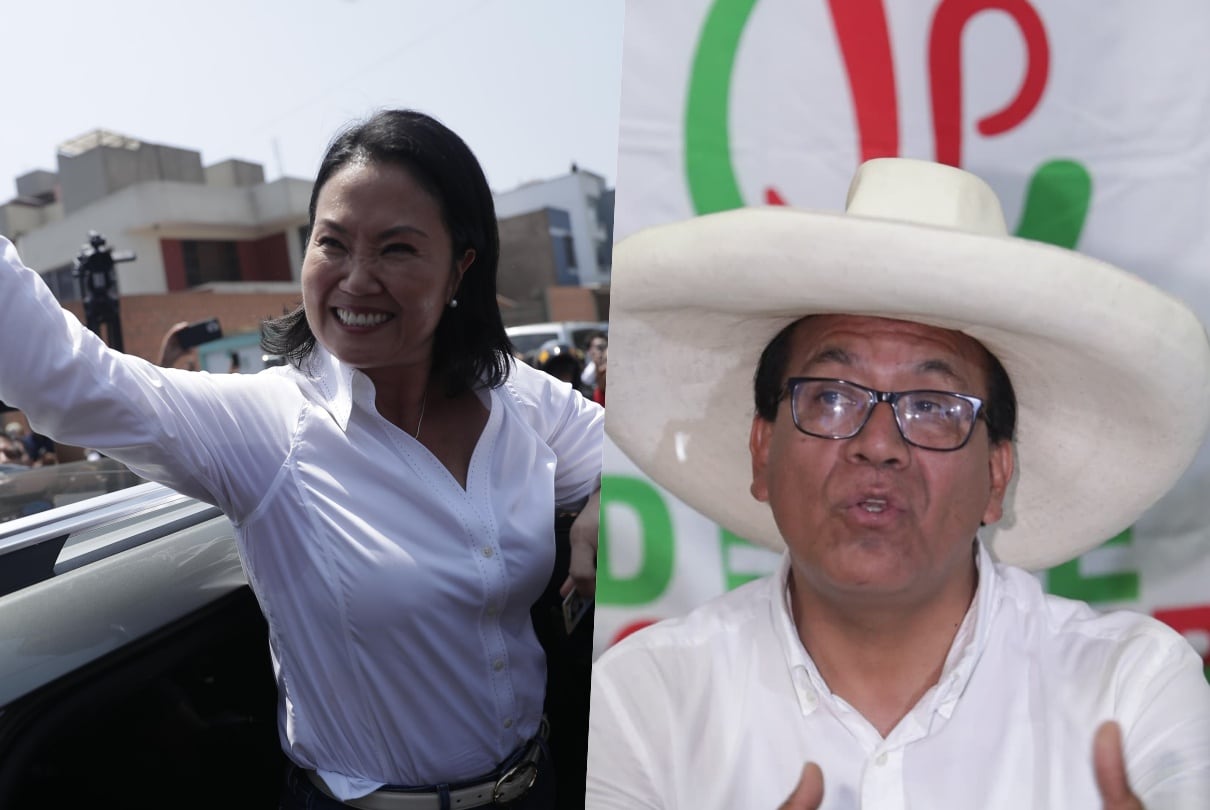 Keiko Fujimori y Roberto Sánchez. (Fotos: GEC)