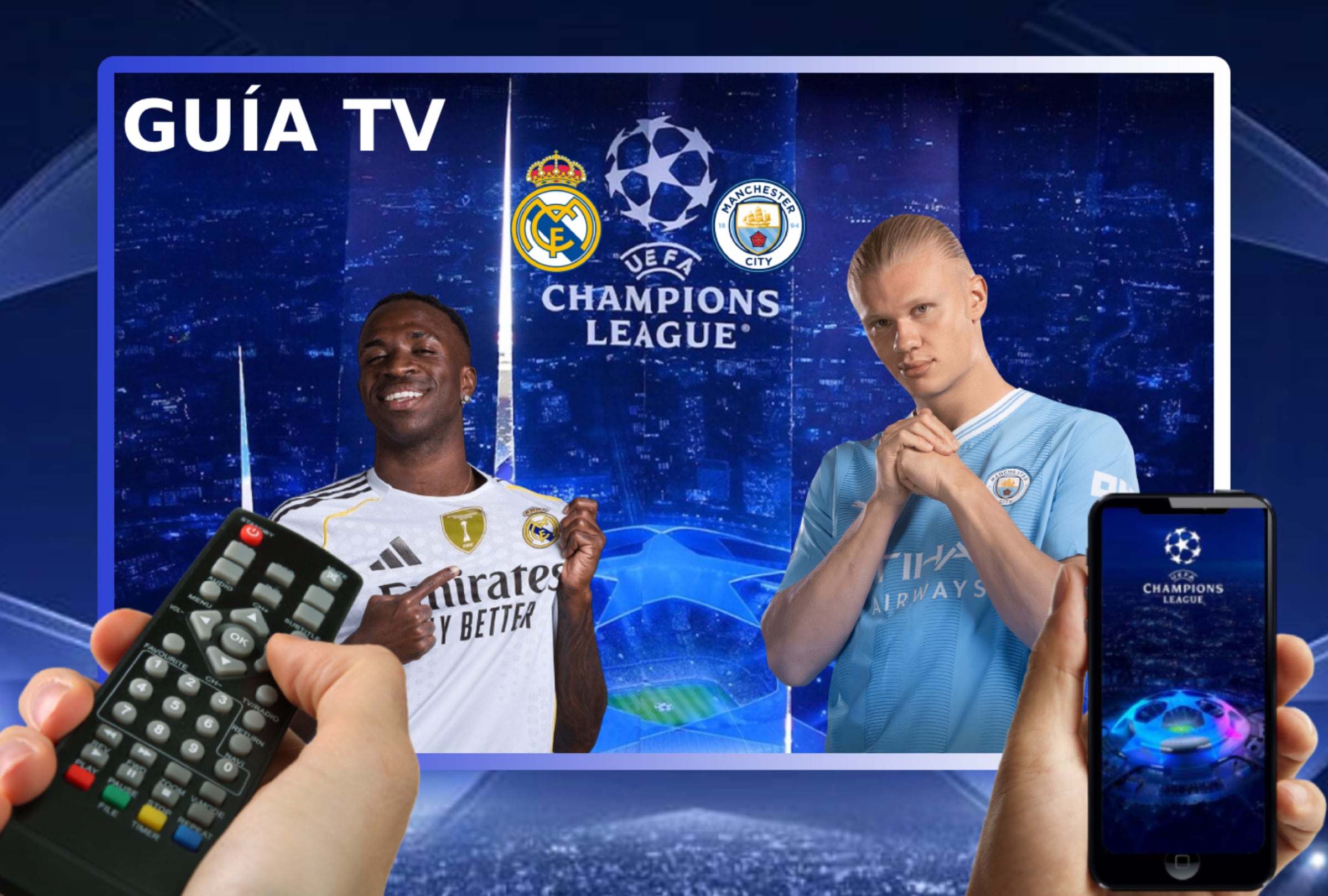 MADRID (ESPAÑA), 11/03/2026.- Lista de canales de televisión y servicios streaming para ver el partido entre Real Madrid y Manchester City este miércoles 11 de marzo por la ida de los octavos de final de la UEFA Champions League 2025-26 desde el estadio Santiago Bernabéu. FOTO DE NOÉ YACTAYO PARA MAG DE EL COMERCIO