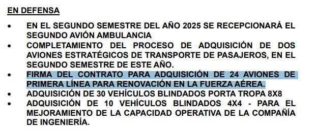 Fuente: Documento enviado por Palacio de Gobierno a los medios de comunicación.
