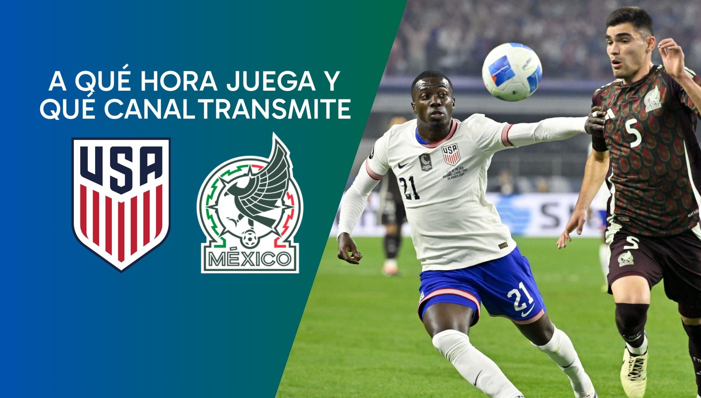 ¡No te pierdas una edición más del Clásico de Norteamérica! Aquí te decimos a qué hora y por qué canal ver el partido amistoso México vs. Estados Unidos EN VIVO. | Crédito: Composición Mix