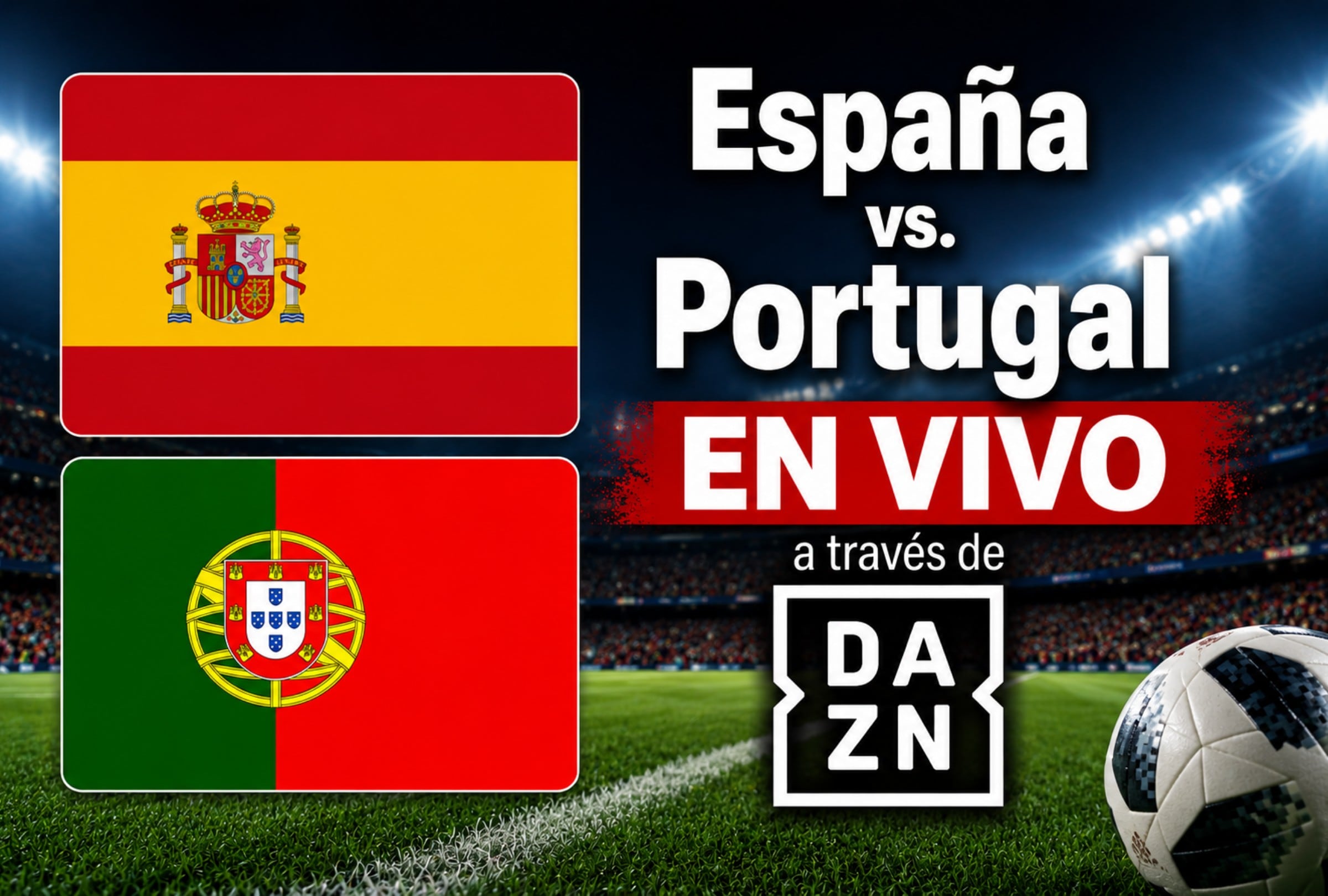 España y Portugal se enfrentan este lunes 6 de julio en el Estadio Dallas, por los octavos de final del Mundial 2026. (Foto: Imagen creada por Mix usando Gemini)