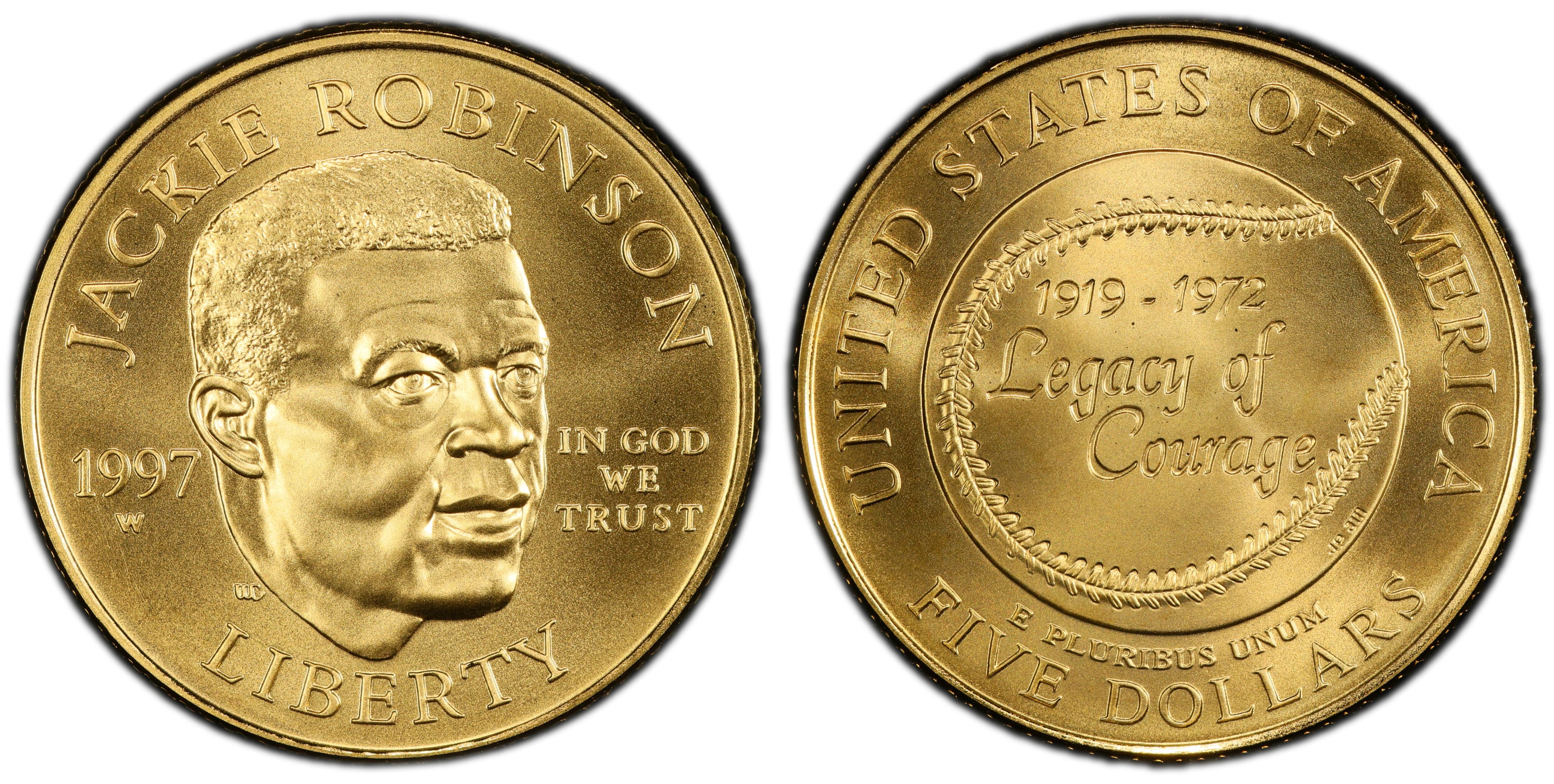 Así se ve la moneda de Jackie Robinson de 1997 (Foto: PCGS)