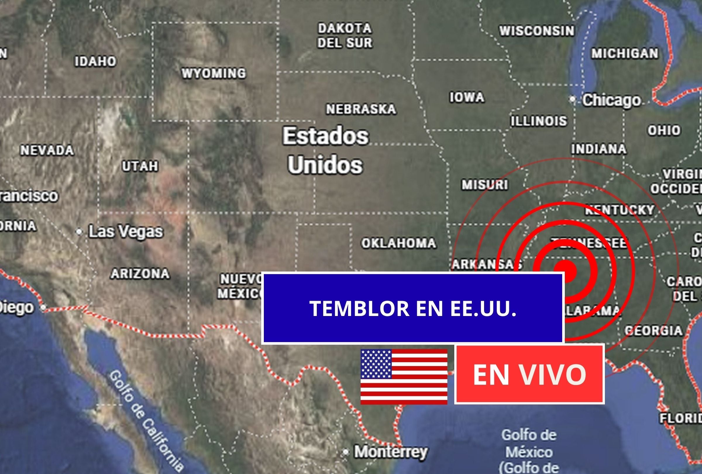 Sigue el reporte oficial del Servicio Geológico de Estados Unidos (USGS, por sus siglas en inglés) sobre los últimos temblores registrados en EE.UU. hoy, 01 de agosto de 2026. (Imagen creada con foto de Google Maps para Gestión Mix)