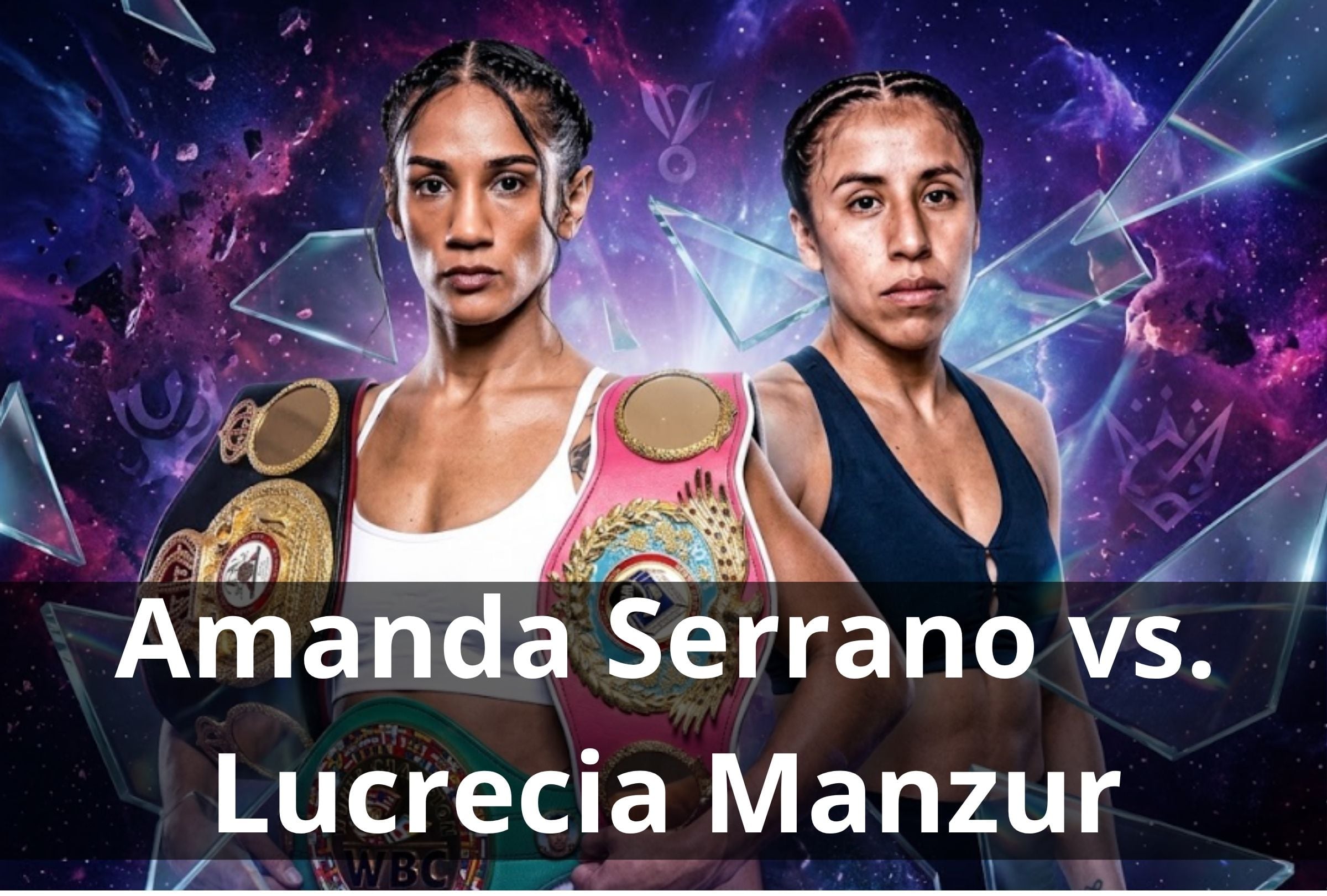 La pelea entre Amanda Serrano y Lucrecia Manzur se verá gratis y a nivel mundial por streaming, con TikTok LIVE como señal principal este viernes 21 de agosto en California. (Foto: Edición de Gemini AI para El Comercio/Mag / Composición Jairo Rúa)