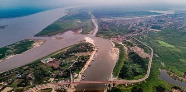 Baja el caudal del río Amazonas. Foto: Andina.