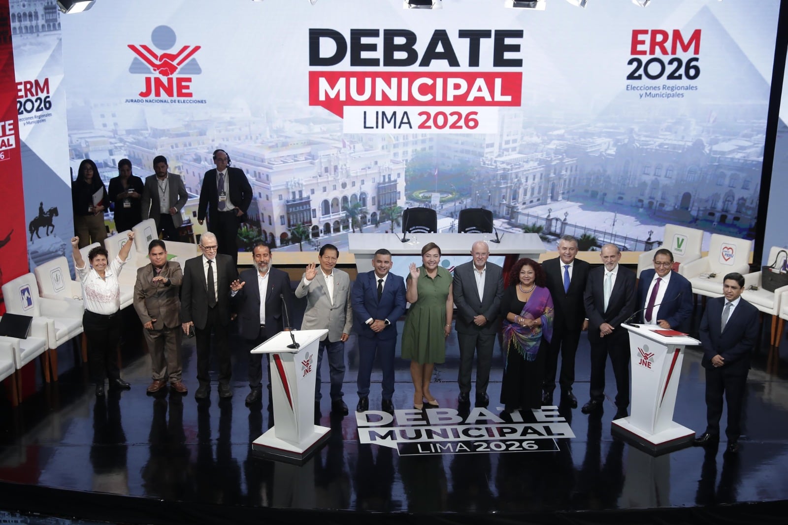 Primer día del debate municipal 2026 donde participan 13 candidatos para la alcaldía de Lima. Foto: GEC